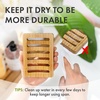 AmazerBath Soap Holder Soap Dish, Bamboo Soap Dish, 2 Pack Wood Bar Soap Holder for Shower, Trays Self Draining, Soap Saver for Shower, Bathroom, Kitchen(Natural Color)(Burlywood)