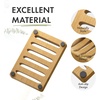 AmazerBath Soap Holder Soap Dish, Bamboo Soap Dish, 2 Pack Wood Bar Soap Holder for Shower, Trays Self Draining, Soap Saver for Shower, Bathroom, Kitchen(Natural Color)(Burlywood)