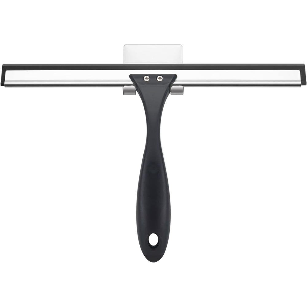 image:imageAmazerBath Squeegee for Shower Glass Door Shower Squeegee for Glass Doors  AllPurpose Squeegee with Hook for Shower Doors Windows Mirrors Tiles and Car Glass 12 InchesBlack