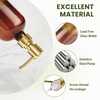 AmazerBath Soap Dispenser, 2 Pack Green Glass Soap Dispenser with Pump Stainless Steel, 14.2OZ Luxury Gold Hand Soap Bottles Bathroom Kitchen(Amber & Gold)