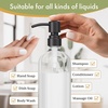 AmazerBath Soap Dispenser, 2 Pack Green Glass Soap Dispenser with Pump Stainless Steel, 14.2OZ Luxury Gold Hand Soap Bottles Bathroom Kitchen(Black)