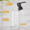 AmazerBath Soap Dispenser, 2 Pack Green Glass Soap Dispenser with Pump Stainless Steel, 14.2OZ Luxury Gold Hand Soap Bottles Bathroom Kitchen(Black)