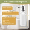AmazerBath Soap Dispenser, 2 Pack Green Glass Soap Dispenser with Pump Stainless Steel, 14.2OZ Luxury Gold Hand Soap Bottles Bathroom Kitchen(Black)