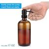 AmazerBath Soap Dispenser, 2 Pack Green Glass Soap Dispenser with Pump Stainless Steel, 14.2OZ Luxury Gold Hand Soap Bottles Bathroom Kitchen(Black&brown)