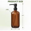 AmazerBath Soap Dispenser, 2 Pack Green Glass Soap Dispenser with Pump Stainless Steel, 14.2OZ Luxury Gold Hand Soap Bottles Bathroom Kitchen(Black&brown)