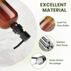 AmazerBath Soap Dispenser, 2 Pack Green Glass Soap Dispenser with Pump Stainless Steel, 14.2OZ Luxury Gold Hand Soap Bottles Bathroom Kitchen(Brown)