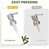 AmazerBath Soap Dispenser, 2 Pack Green Glass Soap Dispenser with Pump Stainless Steel, 14.2OZ Luxury Gold Hand Soap Bottles Bathroom Kitchen(Brushed Stainless Steel)