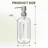 AmazerBath Soap Dispenser, 2 Pack Green Glass Soap Dispenser with Pump Stainless Steel, 14.2OZ Luxury Gold Hand Soap Bottles Bathroom Kitchen(Brushed Stainless Steel)