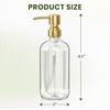 AmazerBath Soap Dispenser, 2 Pack Green Glass Soap Dispenser with Pump Stainless Steel, 14.2OZ Luxury Gold Hand Soap Bottles Bathroom Kitchen(Cear & Gold)