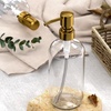 AmazerBath Soap Dispenser, 2 Pack Green Glass Soap Dispenser with Pump Stainless Steel, 14.2OZ Luxury Gold Hand Soap Bottles Bathroom Kitchen(Cear & Gold)