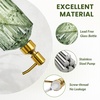 AmazerBath Soap Dispenser, 2 Pack Green Glass Soap Dispenser with Pump Stainless Steel, 14.2OZ Luxury Gold Hand Soap Bottles Bathroom Kitchen(Green & Gold – 1 Pack)