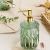 AmazerBath Soap Dispenser, 2 Pack Green Glass Soap Dispenser with Pump Stainless Steel, 14.2OZ Luxury Gold Hand Soap Bottles Bathroom Kitchen(Green & Gold – 1 Pack)