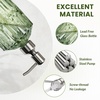 AmazerBath Soap Dispenser, 2 Pack Green Glass Soap Dispenser with Pump Stainless Steel, 14.2OZ Luxury Gold Hand Soap Bottles Bathroom Kitchen(Green & Stainless Steel -1 Pack)