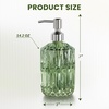 AmazerBath Soap Dispenser, 2 Pack Green Glass Soap Dispenser with Pump Stainless Steel, 14.2OZ Luxury Gold Hand Soap Bottles Bathroom Kitchen(Green & Stainless Steel -1 Pack)