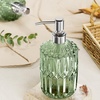 AmazerBath Soap Dispenser, 2 Pack Green Glass Soap Dispenser with Pump Stainless Steel, 14.2OZ Luxury Gold Hand Soap Bottles Bathroom Kitchen(Green & Stainless Steel -1 Pack)