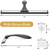 AmazerBath Squeegee for Shower Glass Door, 12 Inches, Clear Black(Clear Black)