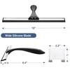 AmazerBath Squeegee for Shower Glass Door, Shower Squeegee for Glass Doors – All-Purpose Squeegee with Hook for Shower Doors, Windows, Mirrors, Tiles and Car Glass, 12 Inches(Black)