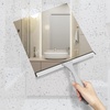 AmazerBath Squeegee for Shower Glass Door, Shower Squeegee for Glass Doors – All-Purpose Squeegee with Hook for Shower Doors, Windows, Mirrors, Tiles and Car Glass, 12 Inches(Gray)