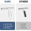 AmazerBath Squeegee for Shower Glass Door, Shower Squeegee for Glass Doors – All-Purpose Squeegee with Hook for Shower Doors, Windows, Mirrors, Tiles and Car Glass, 12 Inches(Clear)