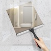AmazerBath Squeegee for Shower Glass Door, Shower Squeegee for Glass Doors – All-Purpose Squeegee with Hook for Shower Doors, Windows, Mirrors, Tiles and Car Glass, 12 Inches(Black)
