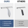 AmazerBath Squeegee for Shower Glass Door, Shower Squeegee for Glass Doors – All-Purpose Squeegee with Hook for Shower Doors, Windows, Mirrors, Tiles and Car Glass, 12 Inches(Gray)