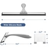 AmazerBath Squeegee for Shower Glass Door, Shower Squeegee for Glass Doors – All-Purpose Squeegee with Hook for Shower Doors, Windows, Mirrors, Tiles and Car Glass, 12 Inches(Gray)