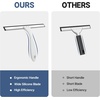 AmazerBath Squeegee for Shower Glass Door, Shower Squeegee for Glass Doors – All-Purpose Squeegee with Hook for Shower Doors, Windows, Mirrors, Tiles and Car Glass, 12 Inches(White)