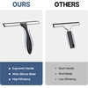 AmazerBath Squeegee for Shower Glass Door, Shower Squeegee for Glass Doors – All-Purpose Squeegee with Hook for Shower Doors, Windows, Mirrors, Tiles and Car Glass, 12 Inches(Black)