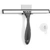 AmazerBath Squeegee for Shower Glass Door, 12 Inches, Clear Black(Clear Black)